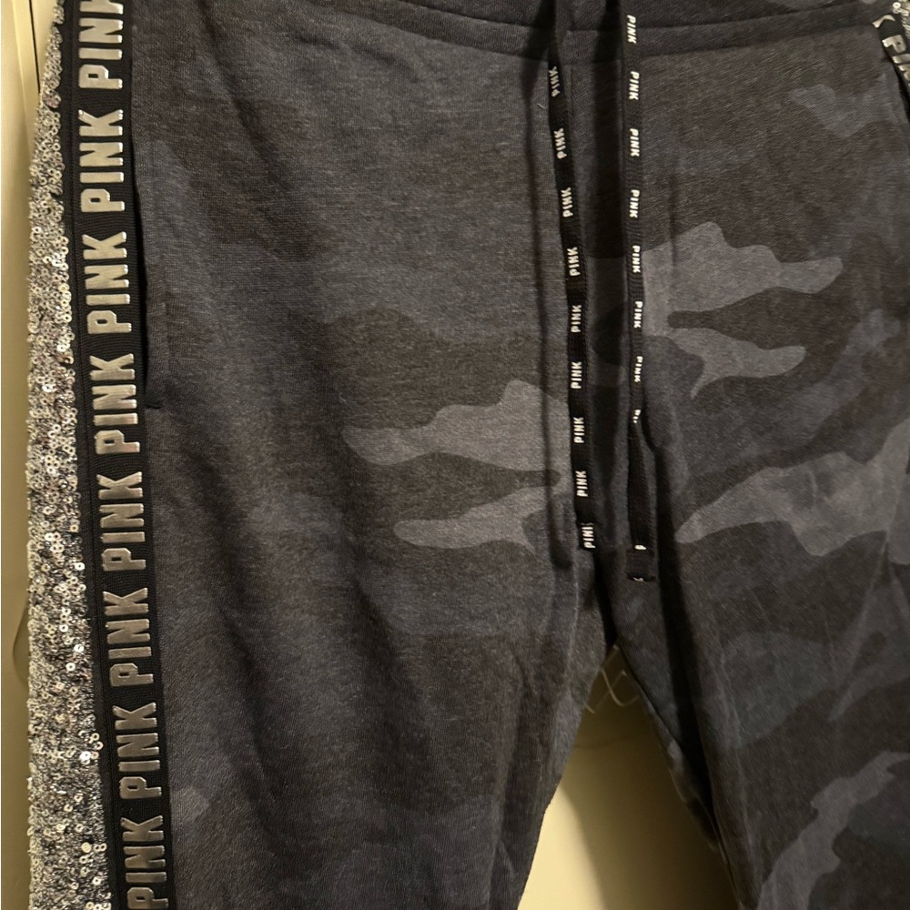 Victoria's Secret Pink Gray Joggers with Sequin Detail